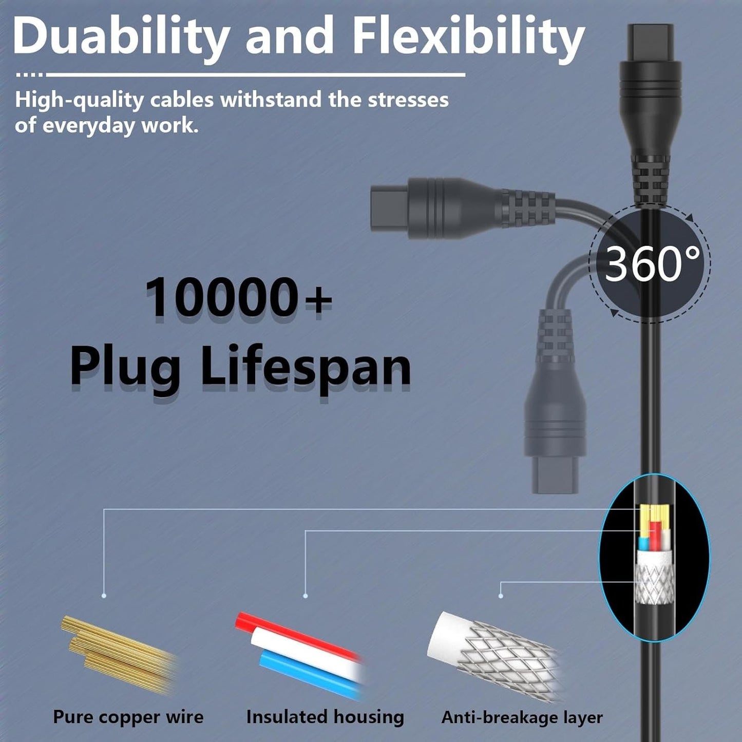 Hafiuege 90W Universal Portable Laptop Charger, 18.5V 19V 19.5V 20v Laptop Power Cord Adapter Charger for Lenovo HP Dell Asus LG JBL Toshiba Samsung Sony Notebook Power Adapter Supply Cord