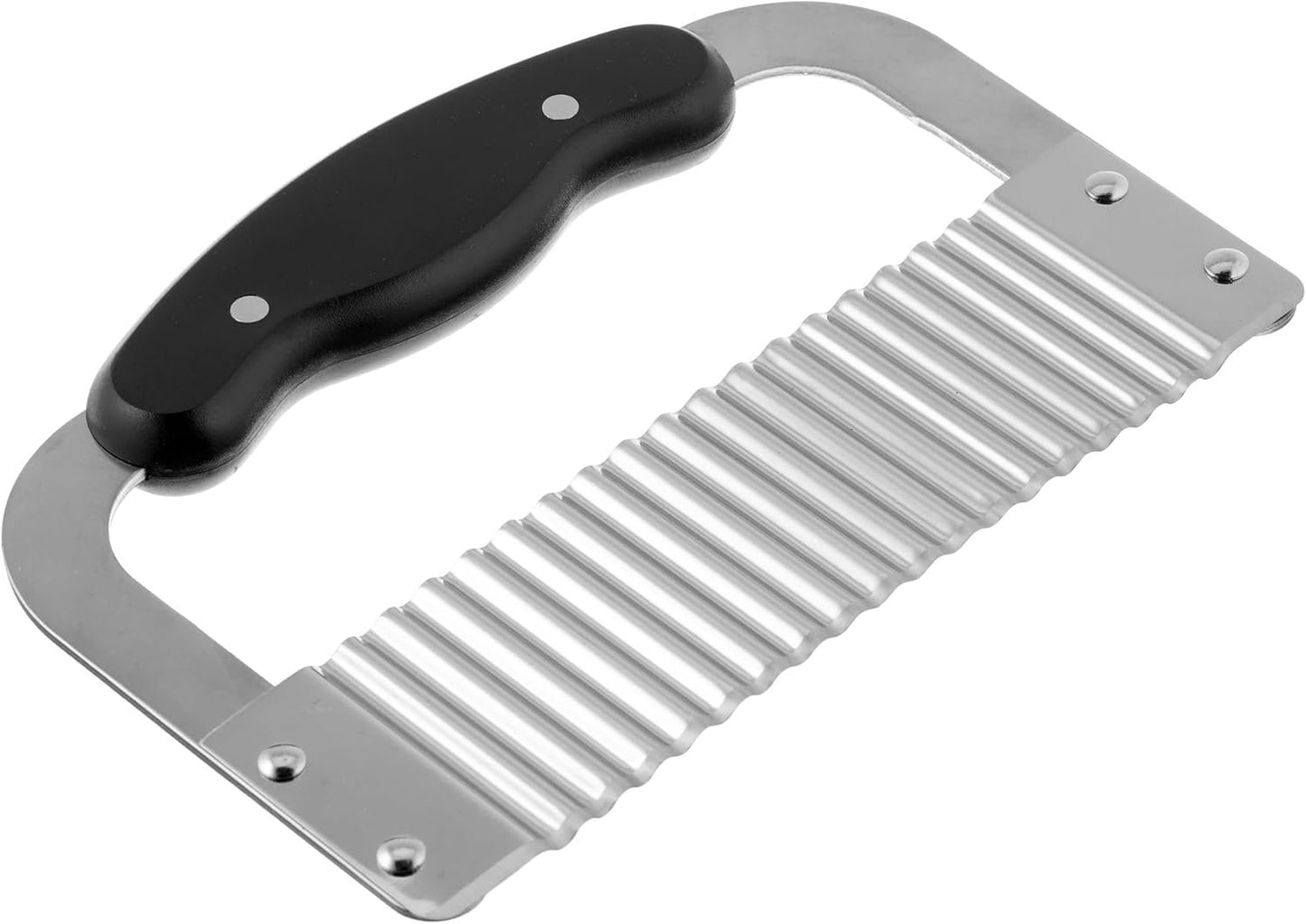 HIC Wavy Crinkle Cutting Tool Serrator Salad Chopping Knife and Vegetable French Fry Slicer, Steel Blade, 7.25-Inches x 5-Inches