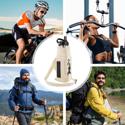 Bottle Carrier, Water Pouch, Magnetic Opening Storage Bag Outdoor Gear, Multifunction Drink Holder Phone Pocket Organizer, Strap regolabile per campeggio Beach Travel