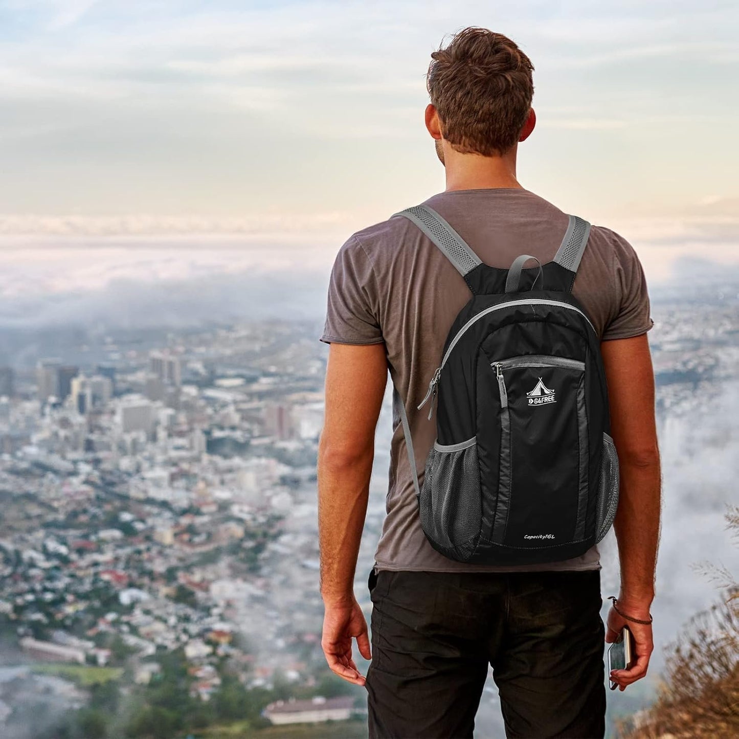 G4Free 16L Hiking Daypack, Lightweight Nylon Packable Small Backpack for Travel Camping Outdoor Men Women