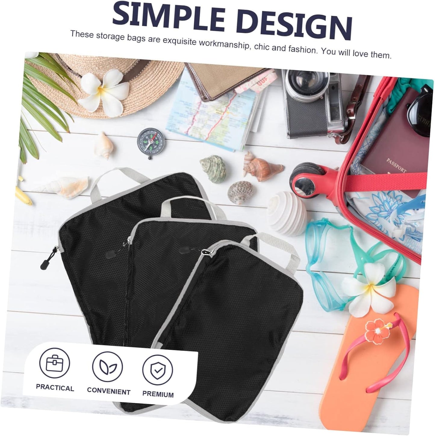 Beaupretty 3pcs Travel Storage Bags Versatile Organizer Pouches for Clothing and Accessories Durable and Stylish Travel Essentials for Luggage Packing and Home Organization