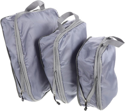 FOMIYES 3Pcs Compression Packing Cube Travel Storage Bags for Luggage Organization Durable Clothes Organizer for Travel and Expandable Design Grey