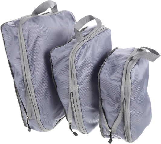 FOMIYES 3Pcs Compression Packing Cube Travel Storage Bags for Luggage Organization Durable Clothes Organizer for Travel and Expandable Design Grey