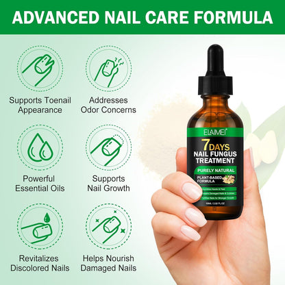 7 Day Nail Fungus Treatment | Natural Plant-Based Nail Repair Oil with Ginger Extract | Strengthens & Nourishes Nails & Cuticles | Repairs Discolouration & Brittleness | Suitable for Hands & Feet | 60mL