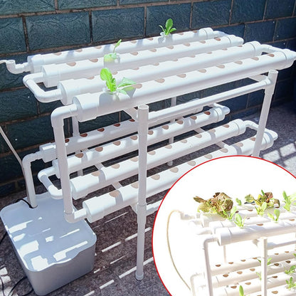 72 Plant Points Hydroponic Growing Systems Hydroponic Cultivation Kit Earthless Pipes Automatic Watering Systems for Offices Home Gardens 2 Levels