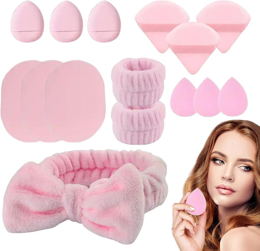 Face Wash Headband, Spa Wristband Set, Makeup Removal Headband, Skincare Headband And Wristband, Hair Accessories For Washing Face, Spa Headband Kit, Makeup Sponge Kit, Face Washing Accessories