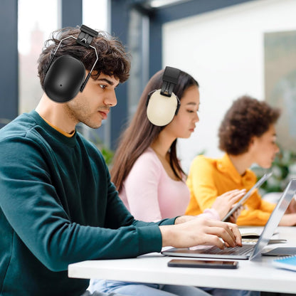 ProCase 2 Pack Noise Reduction Ear Muffs, SNR 32dB Sound Isolation Noise Cancelling Headphones for Adults Kids Autism, Adjustable Sound Proof Hearing Protection for Shooting Mowing -Black/Beige