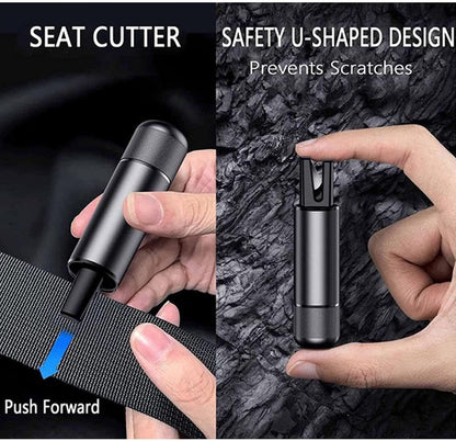 Safehammer Safe Hammer Glass Breaker, Safe Hammer and Seat Belt Cutter with Mount, 2-in-1 Emergency Escape Tool for Rescue, Disaster, Escape (Black,3pcs)