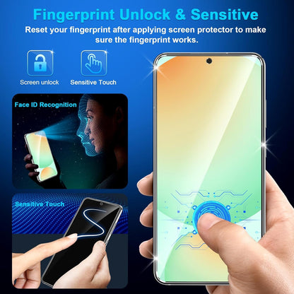 [3+3 Pack] for Samsung Galaxy S24 FE Screen Protector, 9H Tempered Glass, Ultrasonic Fingerprint Compatible, HD Clear Case Friendly for Samsung S24 FE Tempered Glass Screen Protector 5G