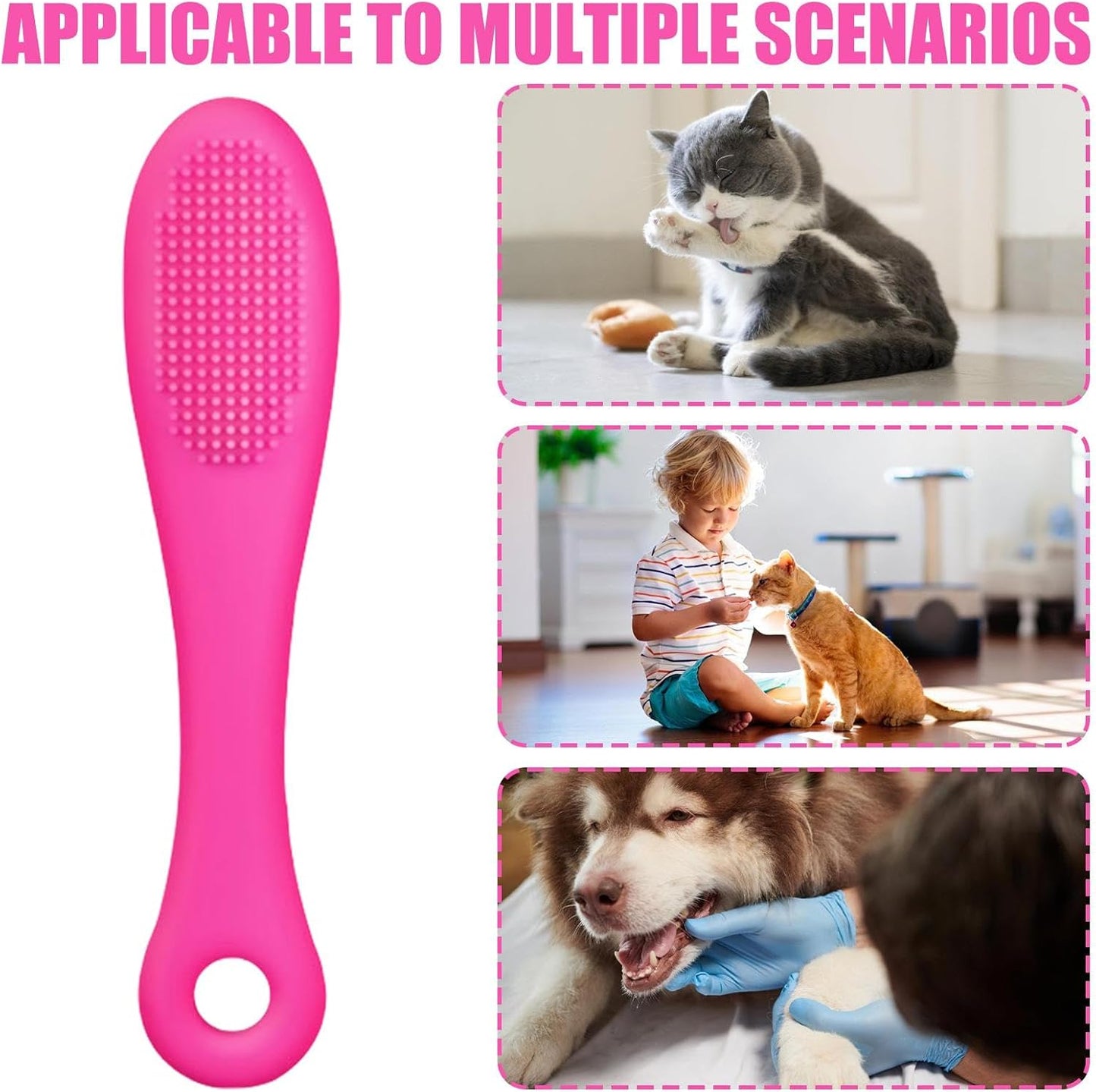 Cat Chin Brush Soft Silicone Grooming Tool, Finger Pet Supplies Cleaning Scrubber, Non-Slip Multifunctional Cat And Dog Groomer For Comfort And Massage, Easy To Clean Pet & Maintain Hygiene