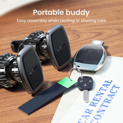 LISEN Magnetic Phone Holder Car Vent 2 Pack 6 Strong Magnets Car Vent Phone Holder Magnetic Hands-Free Cell Phone Holder Magnetic Car Mount Fit 4-7in iPhone 16 15 14 Pro Max Plus All Phones