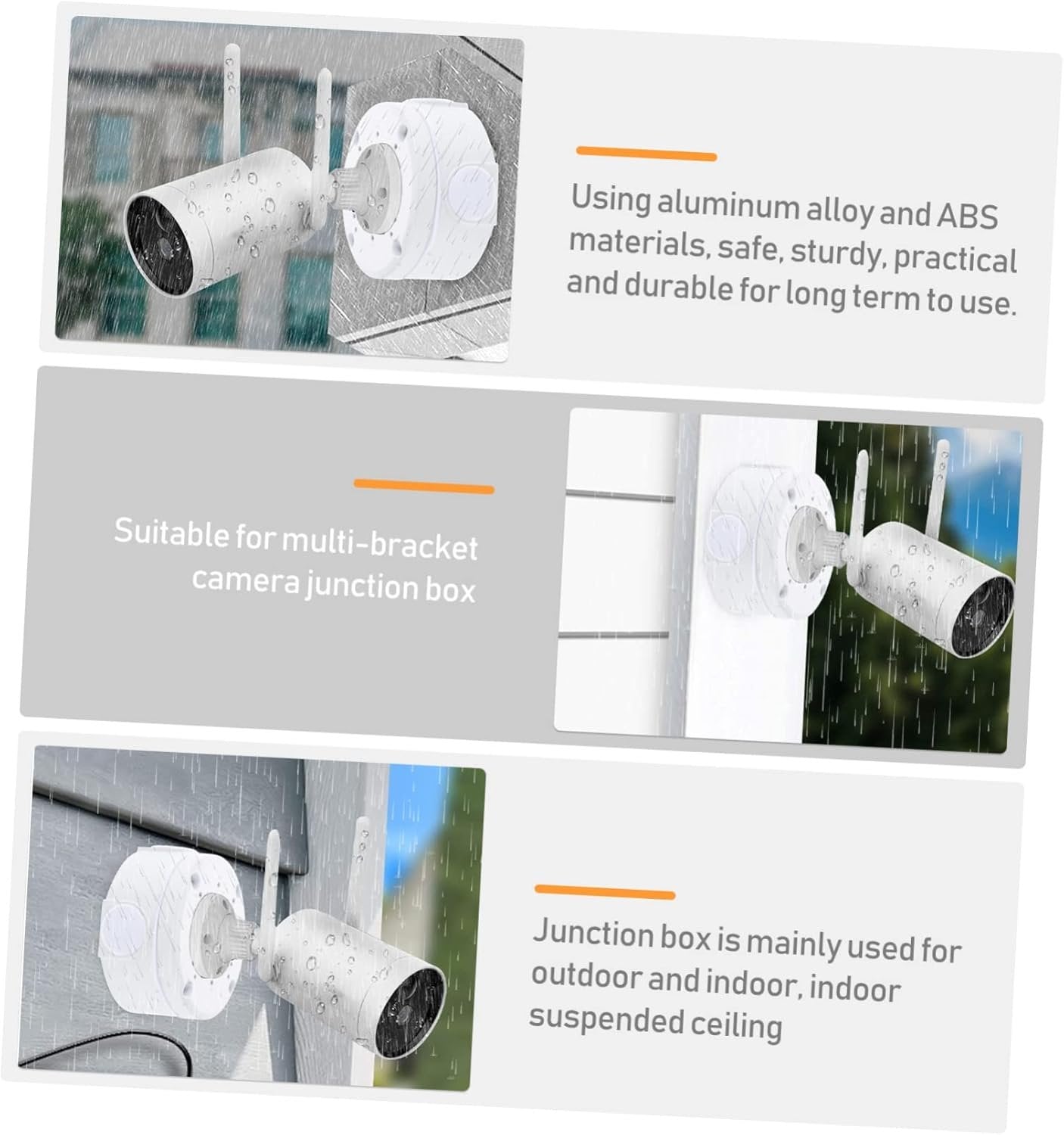 Gatuida 3pcs Box Cable Junction Box Security Camera Junction Box Outdoor Waterproof Junction Box Camcorder Waterproof Cameras Outside Cameras Outdoor Cameras Security Brackets for Camera