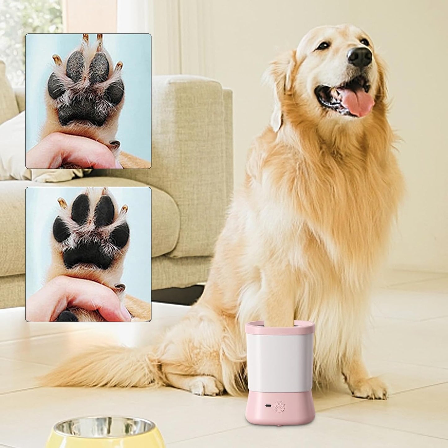 Dog Paw Cleaner - Paw Washers For Dogs - Feet Cleaner Scrubber Cup, Two-Speed Anti-Splash Pet Foot Cleaning With Soft Silicone Bristles, Travel Dog Cleaning Supplies For Camping Hiking Adventures
