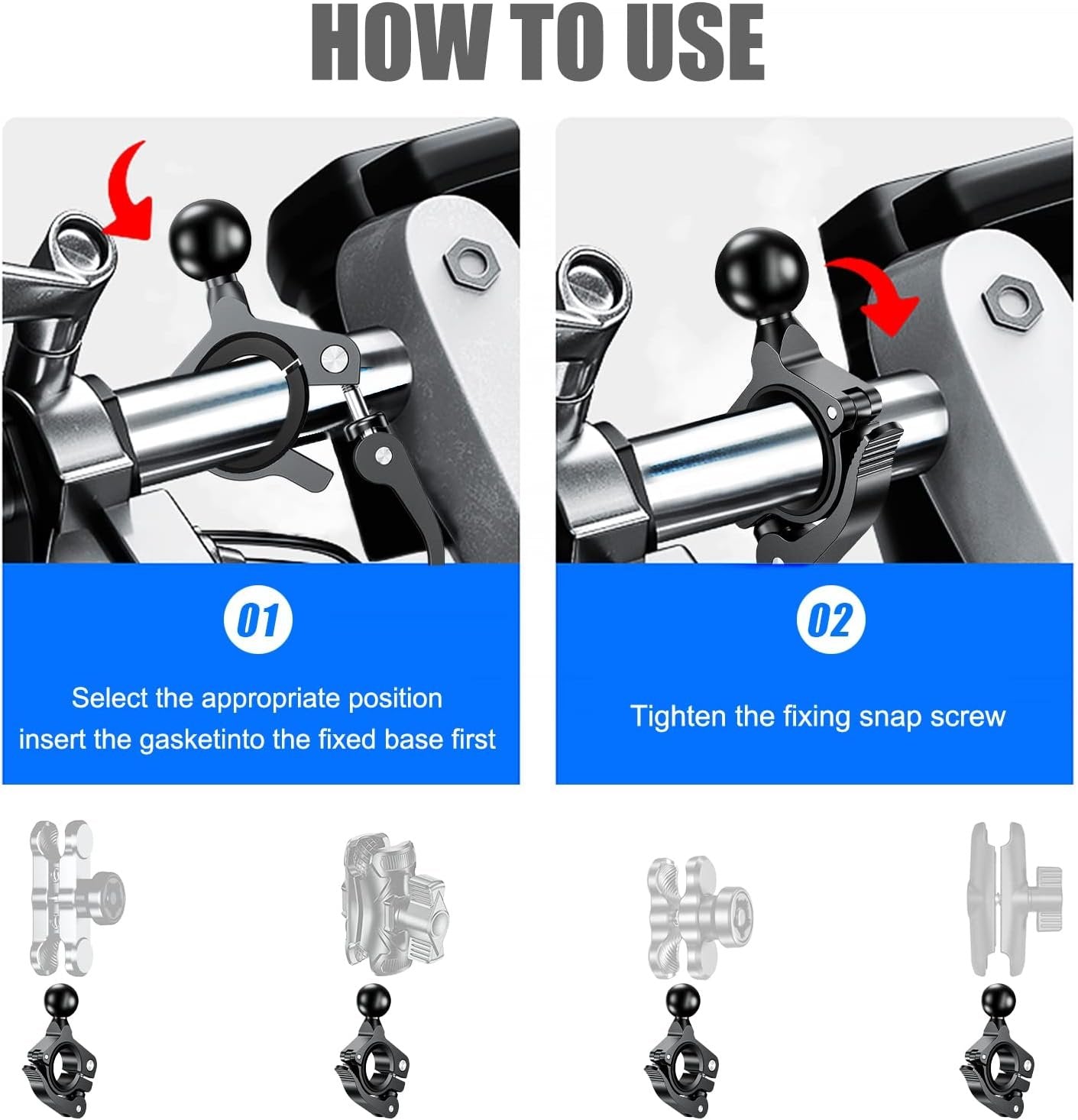 Ram Mount Motorcycle Accessories 1 Inch Universal Ball Holder Mobile Phone Holder for Scooter Compatible Smartphone Holder for Sports Motorcycle Bikes Waterproof (25 mm)
