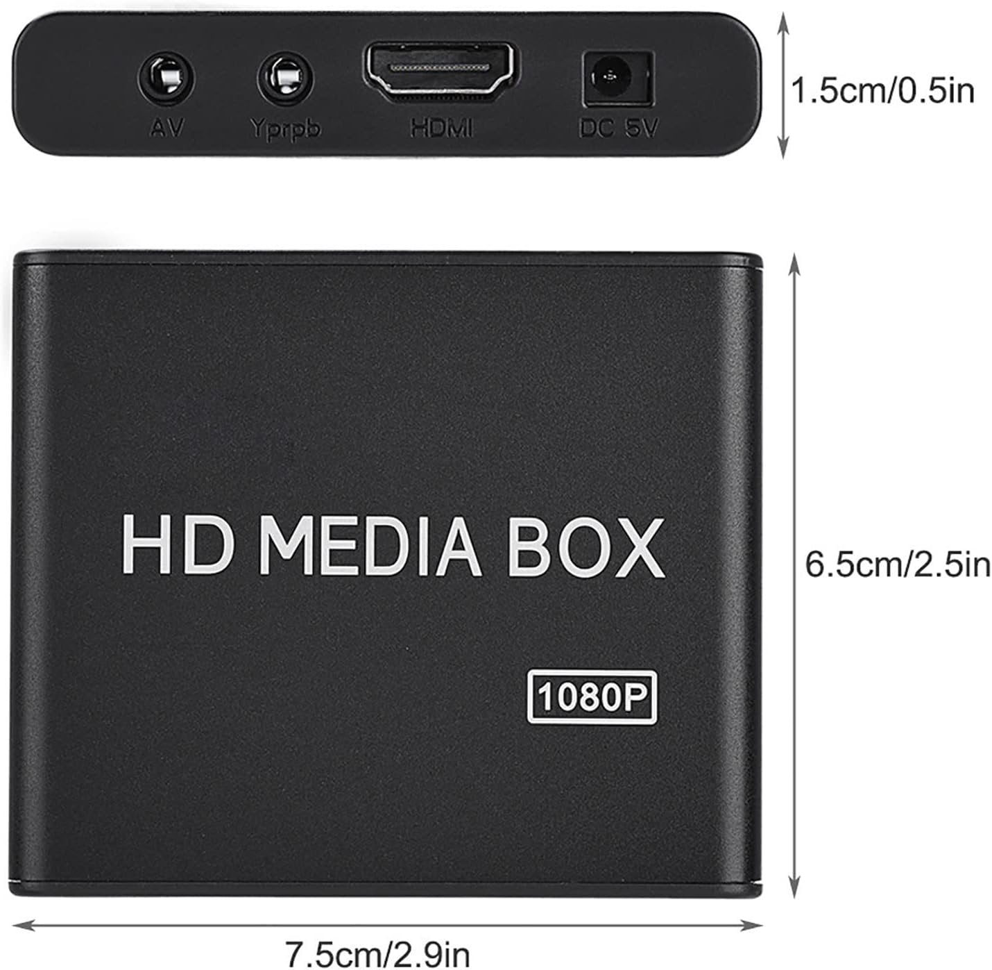 Video Player, Mini Box Media Player, Video Player Clearly View Easy to Install 1080P Media Player, for Home Video Display Play Game Entertainment (US Plug 100 to 240V)