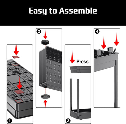 Cicilyna 2 Pack Under Sink Organizer, 2 Tier Bathroom Cabinet Organizers and Storage with Hook, Multi-purpose Storage Basket Shelf for Kitchen, Black