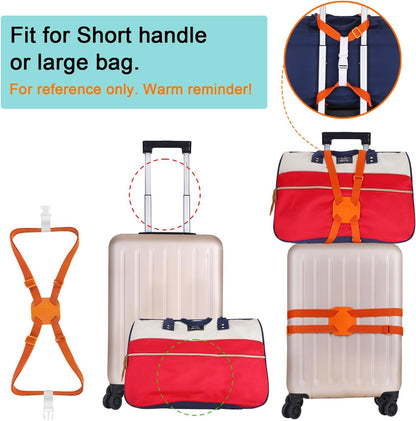 Luggage Straps Bag Bungees for Add a Bag Easy to Travel Suitcase Elastic Strap Belt, Black, M-Black