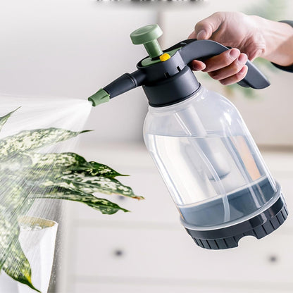 2L Plant Watering Can Plant Pressure Bottle Sprayer, Hand-Held Misting Spray Bottle with Adjustable Nozzle (Green+Grey)