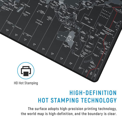 Anpollo Extended Speed Gaming Mouse Pad Large Size 35.4 x 15.7 inches Desk Mat Mousepad with Personalized Design - Black World Map
