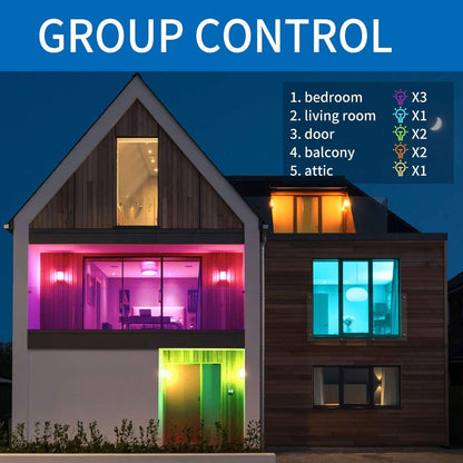 ANWIO Smart Light Bulb 2 Pack, A19 Smart LED, Work with Alexa, Google Light Bulbs, Smart Life Bulbs, Tuya App, Colour Changing Light Bulb, WiFi & Bluetooth No Hub Required，8.5W (60W Replacement)