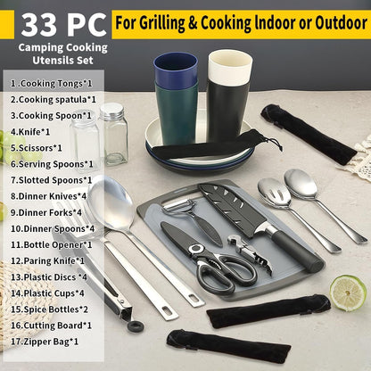 Homquen Camping Essentials Camping Gear Must Haves，Cooking Utensils Set Rv Camping Accessories，Camper Gadgets for Outdoor Hiking Travel Picnic Barbecue Gifts