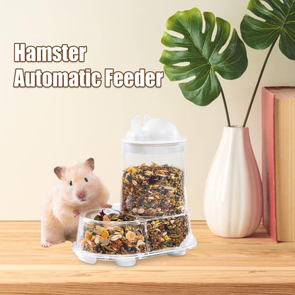 Automatic Hamster Feeder | Small Animal Feeding & Watering Supplies | Large Capacity Water Bottle Bracket for Treats Rabbits Nesting Training Indoor