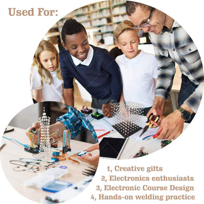 iCubeSmart 3D Led Cube Light DIY Kit with 3D Animation Editing Software Squared LED 8x8x8 Electronic Toy for Children and Teenagers Learning Activities Suit (3D8S-MUTIL)