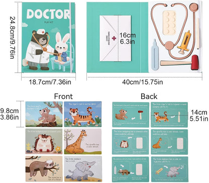 Kids Doctor Set, Pretend Doctor Kit , 36-Piece Role Play Equipment, 18.7x24.8cm, Simulation Stethoscope Toy, for Classroom, Interactive Learning, and Imaginative