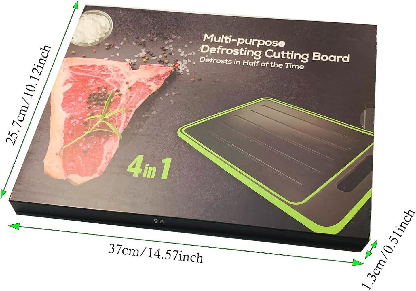 ZACHMEST Quick Defrosting Board, 4 in 1 Thawing Plate Cutting Board with Knife Sharpener, Fast Thaw Meat ï¼† Frozen Food, Defrosting Tray with Grater Chopping Board(14.37"*9.84")