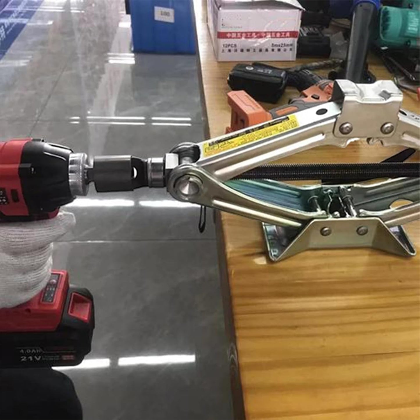 Trailer Jack Drill Adapter, Jack And Drills Attachment, Steel Stabilizer Tool for Camping Setup, Home Garage, RV Leveling Truck Bed, Boat Long Trip Travel Gear, Outdoor