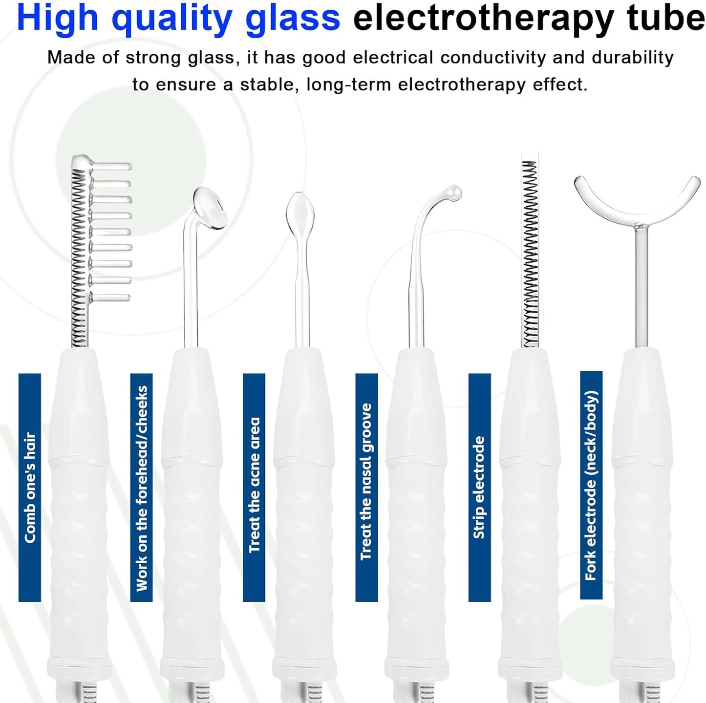 High Frequency Stick Face, Portable High Frequency Skin Tightening with 6 Different Neon Tubes, High Frequency RF Rod Device, Portable, High Frequency Device, for Skin Care System
