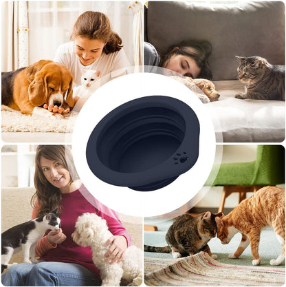 Tyinerc Ciotola per cani pieghevole, ciotola da viaggio per cani | Silicone Travel Dog Water Bowl - 300 ml portatile per animali domestici Dishage irrigazione contenitore per alimenti per animali