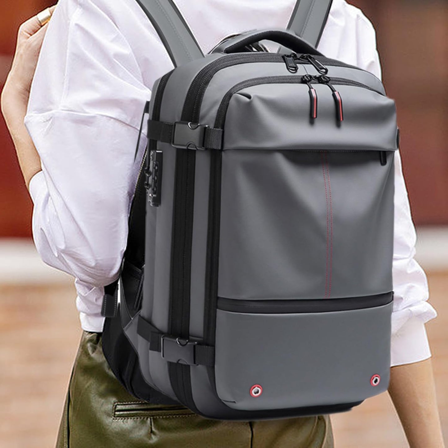 Vacuum Backpack – Anti-Theft Travel Bag | Waterproof Luggage Pack With Password Lock, Expandable 60L Volume, Air Compression Organizer, Dry Wet Divider, Outdoor Gear For Hiking & Business Trips