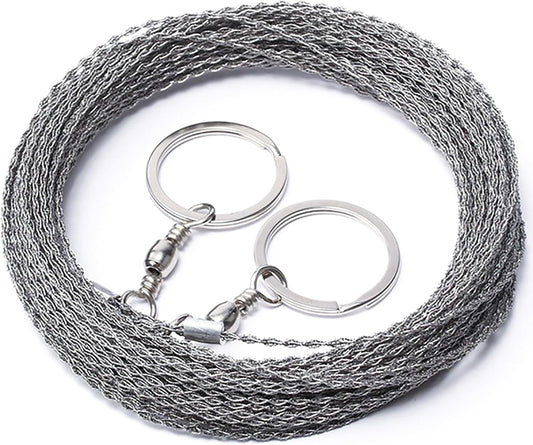 Outdoor Manual Hand Steel Wire Saw 1/2M Hand Chain Saw Cutter Portable Travel Camping Emergency Gear Survival Tools (Color : 2 m)