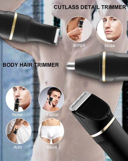 Body Hair Trimmer Men Painless Body Groomer & Ball Trimmer,3 in 1 Pubic Hair Trimmer for Men,USB Recharge Dock,Replaceable Ceramic Blade Heads,IPX7,Mens Grooming Kits,Black