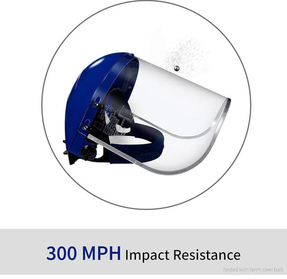 Blue Eagle BLUE EAGLE Full Face Impact Resistant Safety Faceshield (B1BL+FC48) | Clear | Extrusion-Grade Polycarbonate Visor | 1 Set + Replacement Visor
