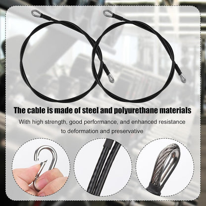 2pcs 59in/150cm Fitness Extension Cables, Home Gym Cable Extension with Carabiner for Bowflex Home Gym Machine Accessories for Leg Extensions