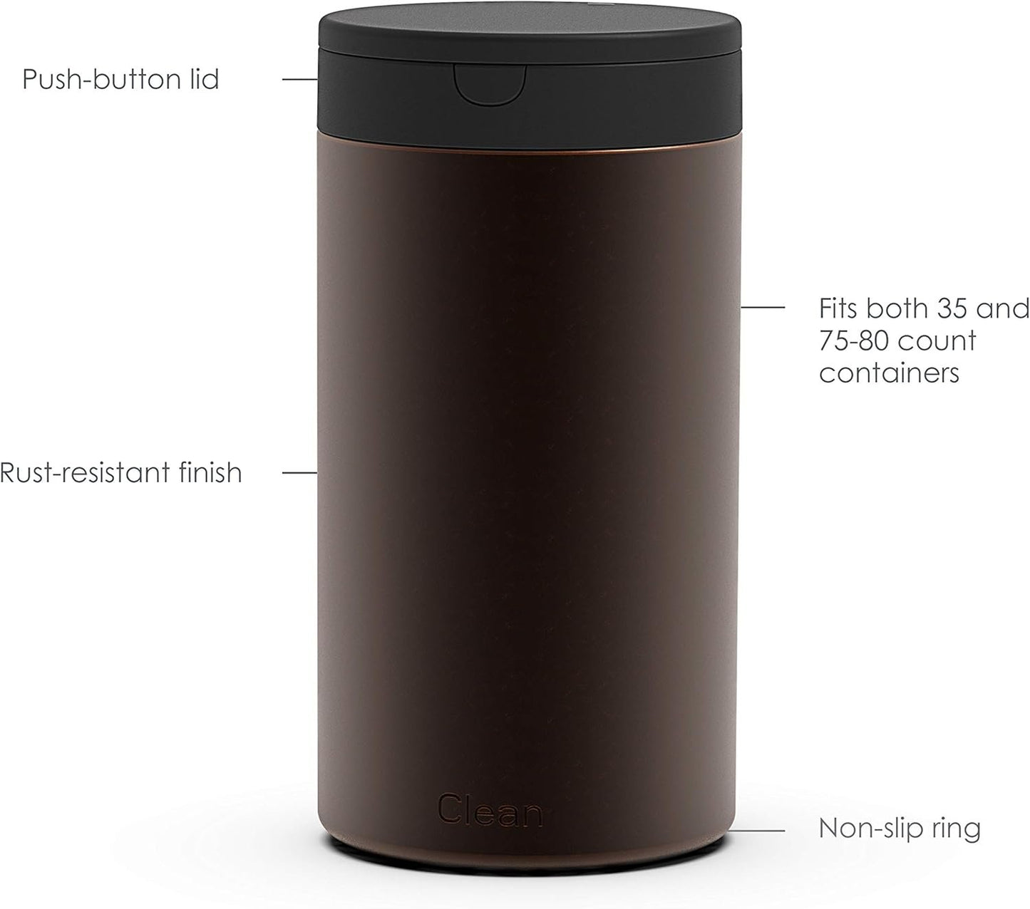 Spectrum Diversified Decorative Refillable Wet Dispenser for Household, Stylish Holder for Cleaning Wipes, Bronze
