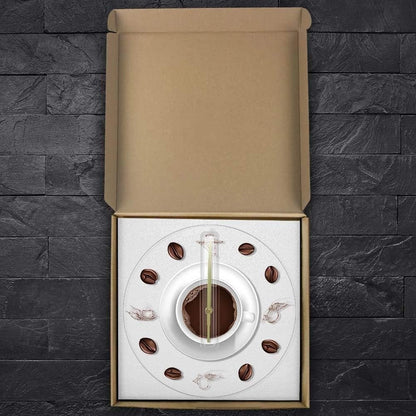 Coffee Hand Coffee Beans Wall Clock Modern Design Cafe Coffee Mug Kitchen Acrylic Wall Watch