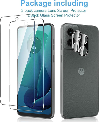 Anoowkoa 2 Pack for Moto G 5G 2024 Screen Protector + [2 Pack] Motorola G 5G 2024 Camera Lens Tempered Glass Protector.9H Hardness.Support Fingerprint Unlock Bubble-Free.Easy Installation