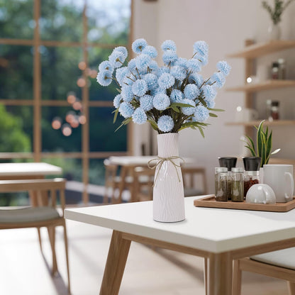 CHICNOOK Faux Kiku Flower,Blue 12 Stems Slik Small Chrysanthemum Flowers, Artificial Pompon Mums for Spring Floral Arrangements, Aesthetic Room Decor,Table Centerpieces,Wedding,Bouquet,Vase