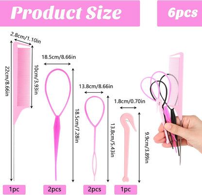 Women's Hair Accessories Set - 6 Pieces, DIY Styling and Styling Tools, Headbands and Twist for Fantastic Looks