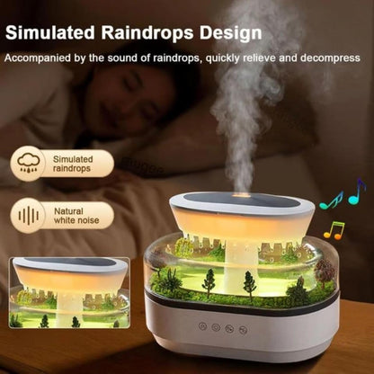 Raindrop Aroma Diffuser – White Noise & Rain Sounds,Garden Decor Essential Oil Diffuser & Cool Mist Humidifier | 250mL, 7 LED Colors, AU Plug