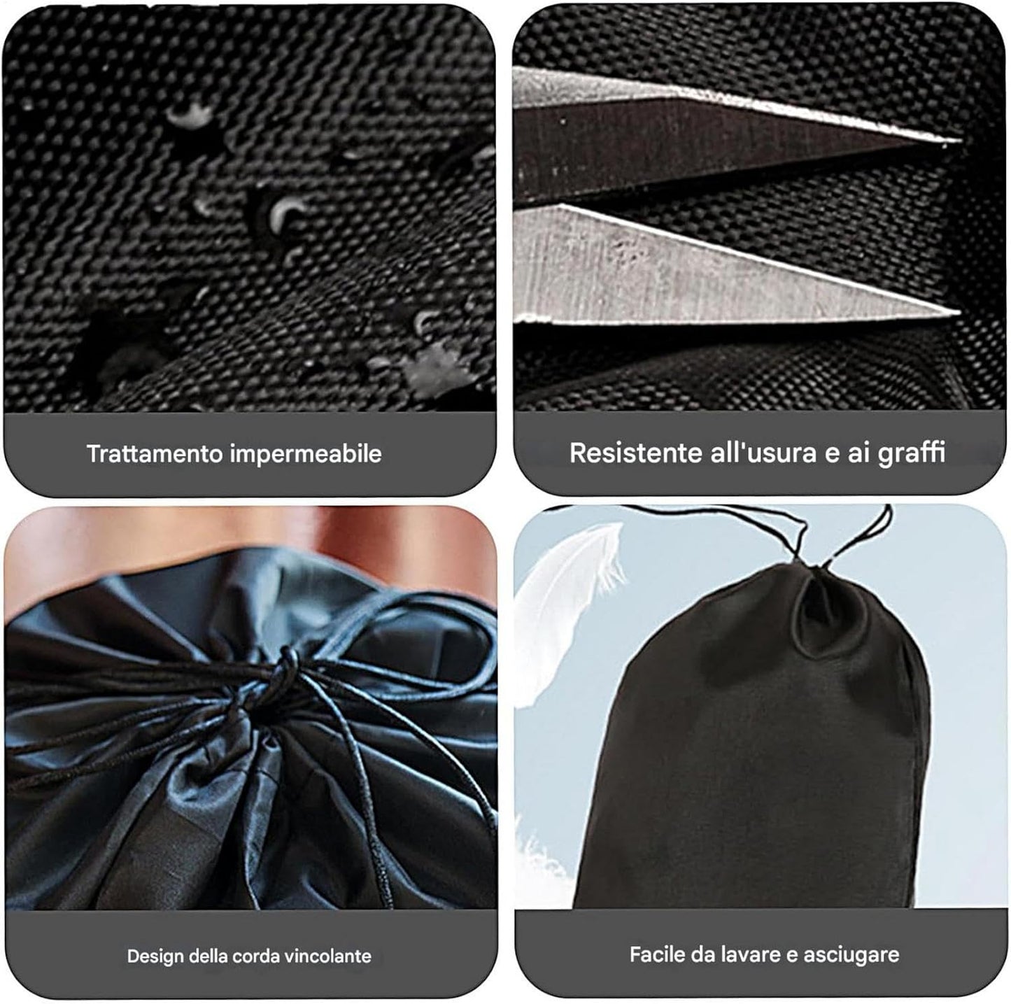 Generico Long Drawstring Pouch, 2X Protective Storage Bag 8x24 Inches, Lightweight Portable Fast Drying Carrying Case for Travel, Camping & Outdoor Gear Organization