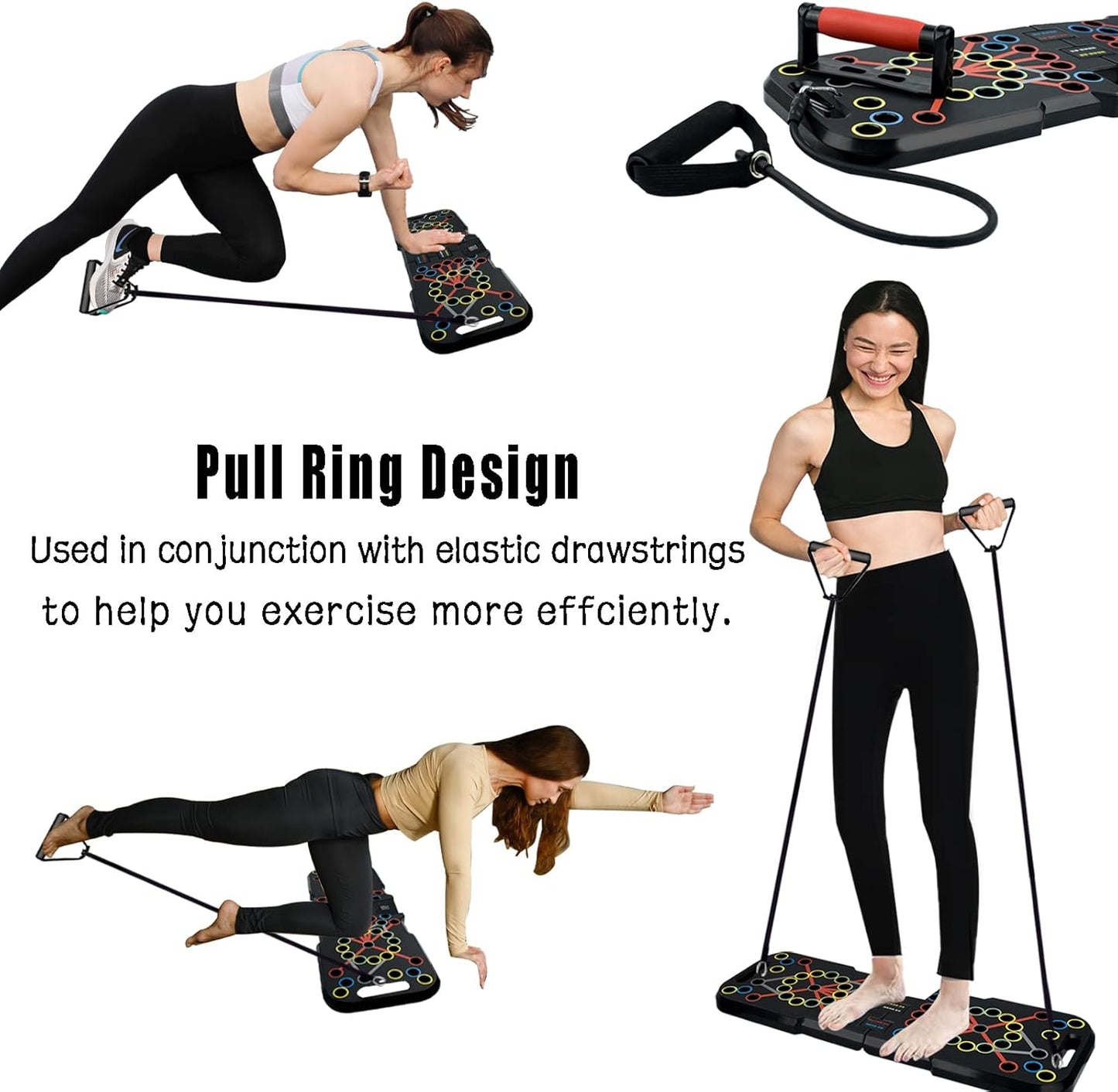Surplex 41 in 1 Push Up Rack Board Fitness Gear Power Press Push Up Bracket System Workout Training Gym Exercise Rack for Body Building Training with Resistance Band & Smart Counter