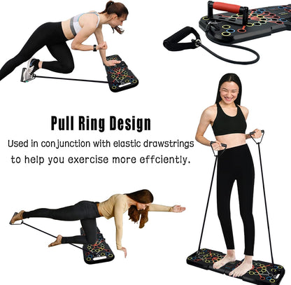 Surplex 41 in 1 Push Up Rack Board Fitness Gear Power Press Push Up Bracket System Workout Training Gym Exercise Rack for Body Building Training with Resistance Band & Smart Counter