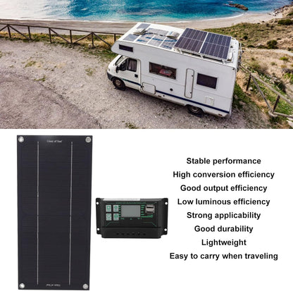 gernie 600W 18V Solar Panel Kit Battery Charger, Solar Panel Starter Kit with 100A Charge Controller, Crocodile Clip & Suction Cup, for RV Marine Boat Off Grid System