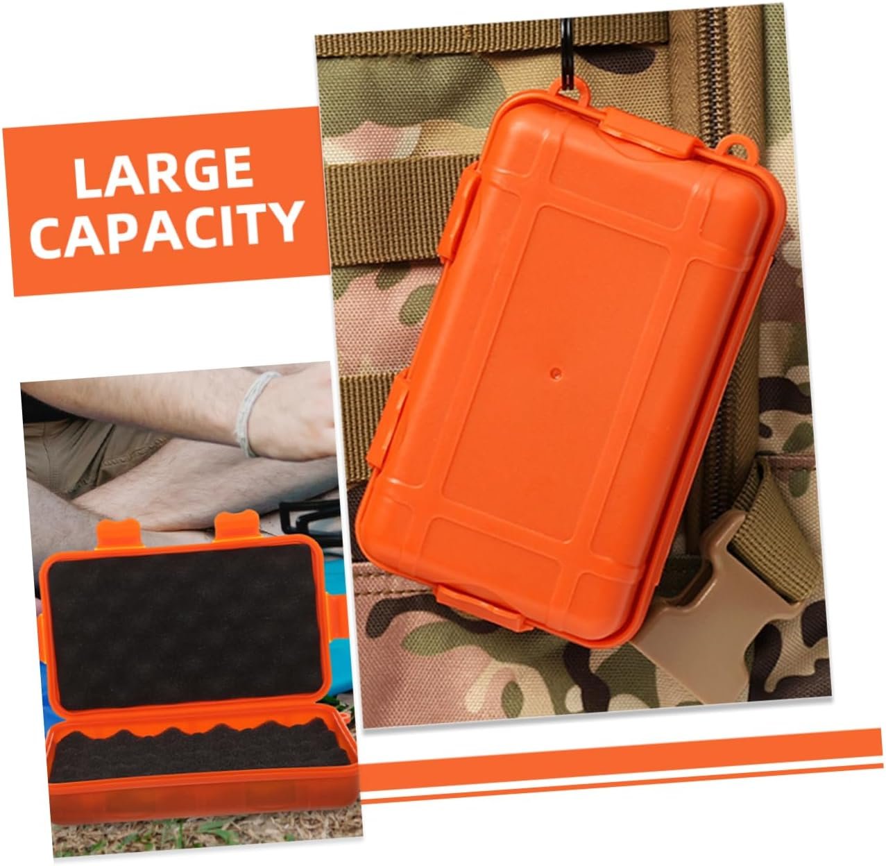 Unomor Box Survival Storage Box Capacity Tool Case Shockproof Organizer for Outdoor Use Sealed Design for