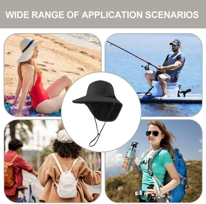 Sun Protection Hat, Adjustable UV Bucket Cap with Neck Flap, Breathable Cooling Hiking Hat for Men Women, Outdoor Gear for Fishing, Camping, Running, Travel, Garden Work
