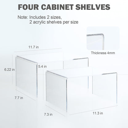 Acrylic Cabinet Organizer, Shelf Organizer, Set of 2 Spice Organization for Cabinet, Spice Rack, Stackable Kitchen Countertop Organizer | Cupboard, Pantry Shelves, and Storage Space Saver